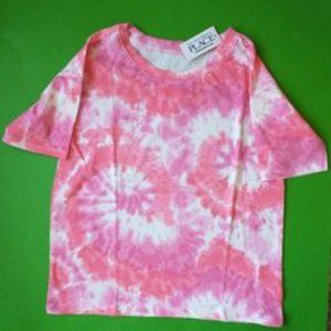 NEW girls tiedye t-shirt, pink and white, size M (7/8), K-366